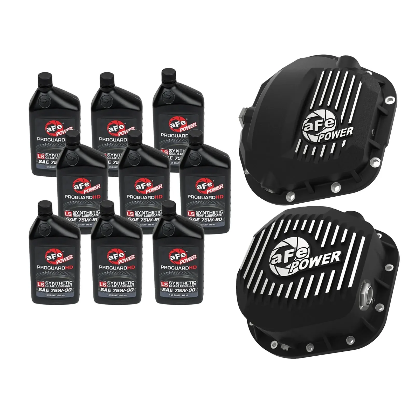 AFE Front And Rear Differential Covers With Oil 17-22 Ford F-250/F-350 SuperDuty 4WD