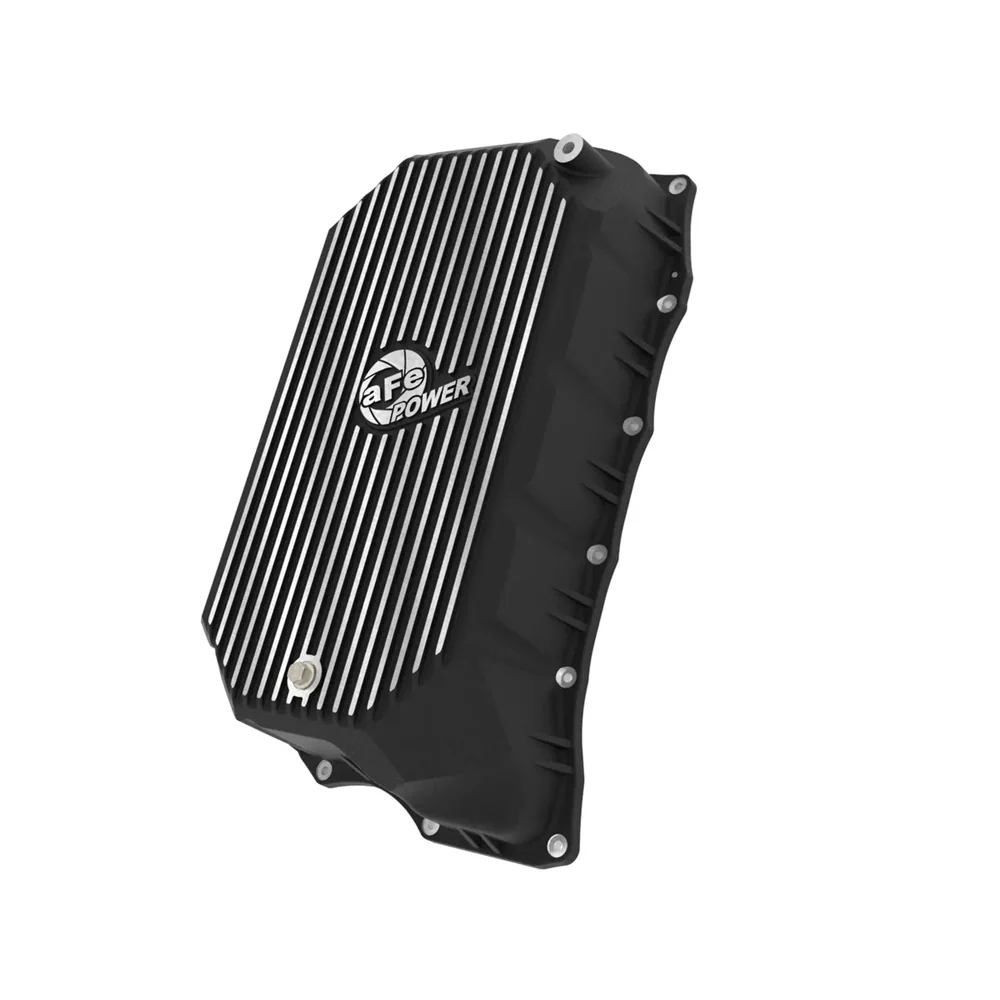 AFE Power Pro Series Transmission Pan Black With Machined Fins 20-25 GM 6.6L Duramax L5P