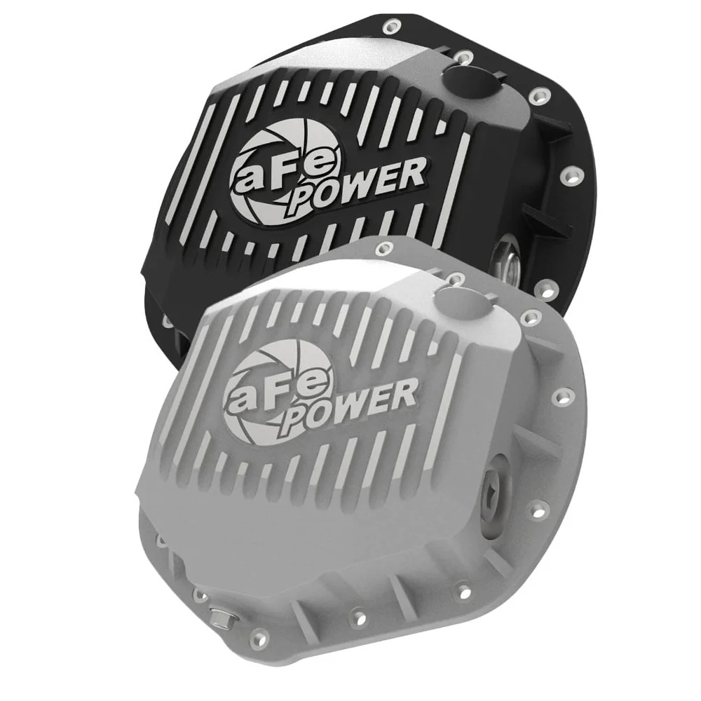 AFE Power Street Series Rear Differential Cover Black W/ Machined Fins 01-19 6.6L GM Duramax