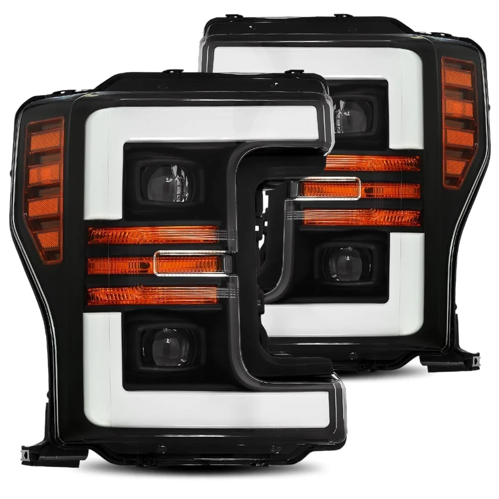Alpharex PRO-Series Black Projector Headlights 17-19 Ford 6.7L Powerstroke