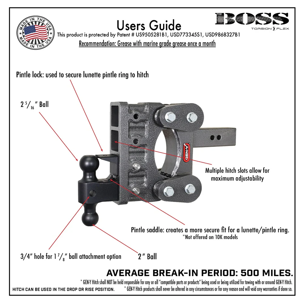 Gen-Y Hitch Mega-Duty 32K Drop Hitch 3" Shank With Dual-Ball - 6" Offset Drop - Image 5