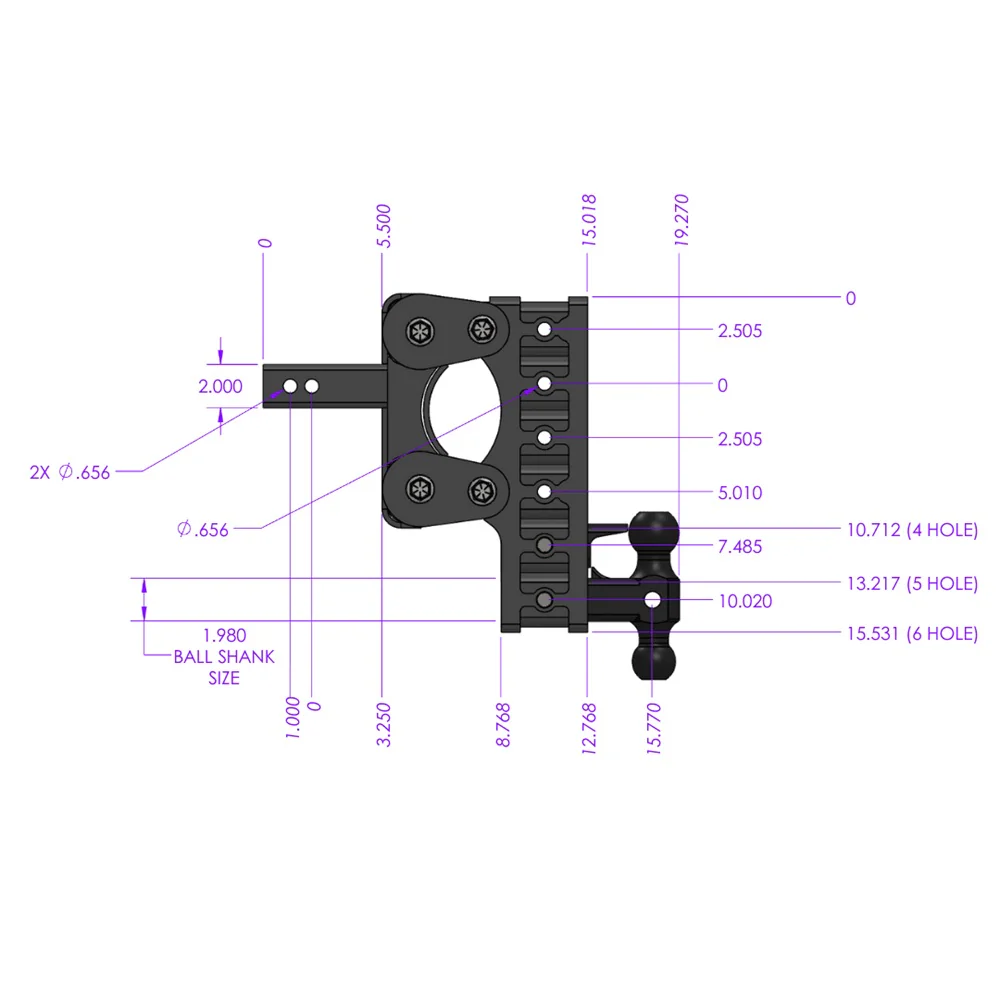 Gen-Y Hitch The Boss 16K Drop Hitch 2" Shank - 12.5" / 15" / 17.5" Drop - Image 8