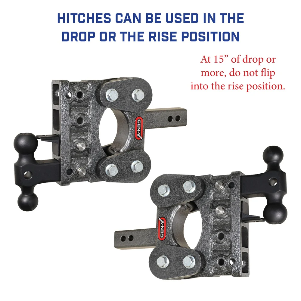 Gen-Y Hitch The Boss 32K Drop Hitch 2.5" Shank With Dual-Ball - 6" / 9" Drop - Image 5