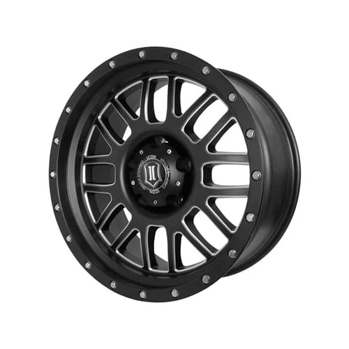 ICON Alloys 20" ALPHA Satin Black with Milled Windows Wheel 8x180 Bolt Pattern - Image 2