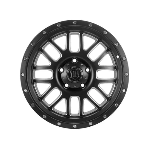 ICON Alloys 20" ALPHA Satin Black with Milled Windows Wheel 8x6.5 Bolt Pattern