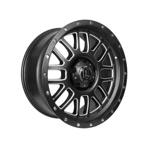 ICON Alloys 20" ALPHA Satin Black with Milled Windows Wheel 8x6.5 Bolt Pattern - Image 4