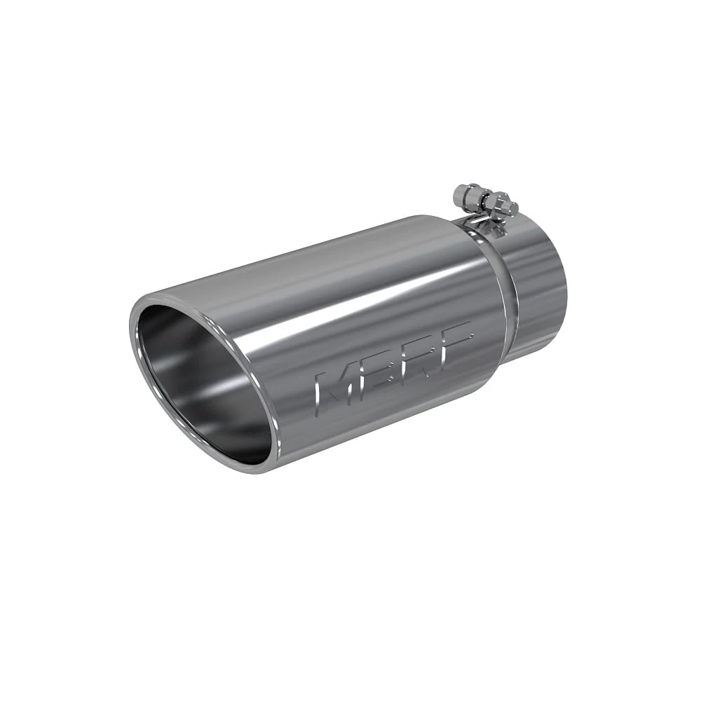 MBRP T5051 4" Inlet x 5" Outlet x 12" Length Rolled Angle Cut Polished Stainless Exhaust Tip