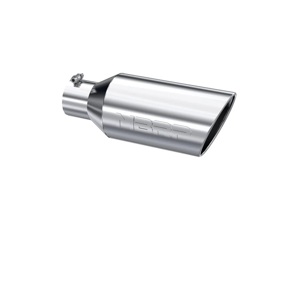 MBRP T5126 4" Inlet x 7" Outlet x 18" Length Rolled Angle Cut Polished Stainless Exhaust Tip