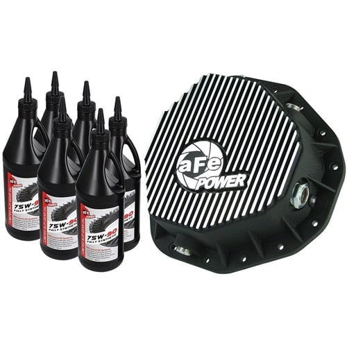 AFE Rear Differential Cover Black with Gear Oil 03-05 Ram 5.9L Cummins
