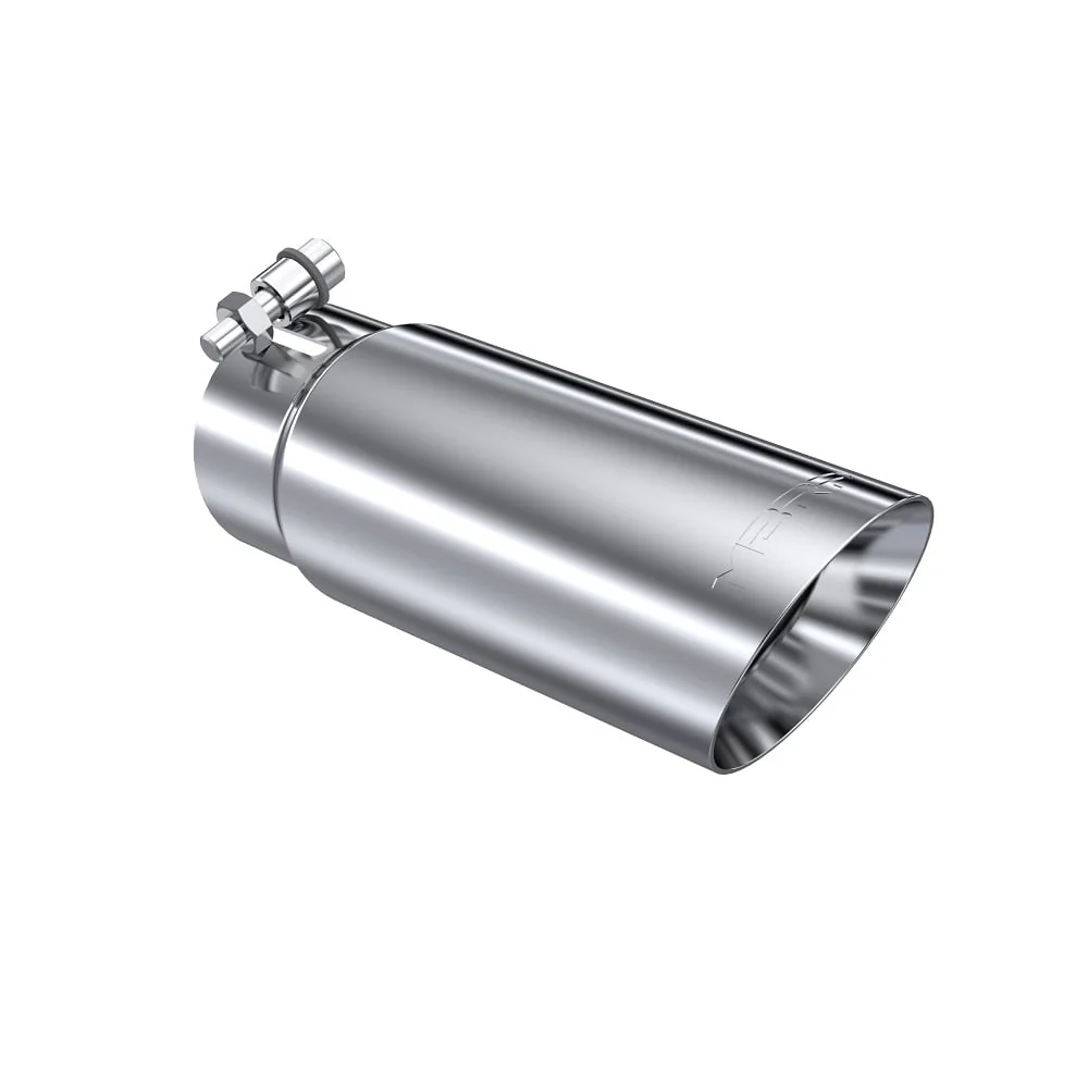 MBRP T5114 3" Inlet x 3.5" Outlet x 10" Length Dual Wall Angle Cut Polished Stainless Exhaust Tip