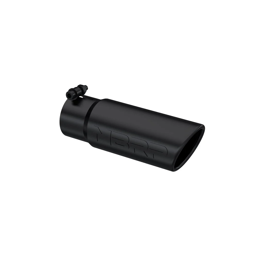 MBRP T5115BLK 3" Inlet x 3.5" Outlet x 10" Length Rolled Angle Cut Black Exhaust Tip