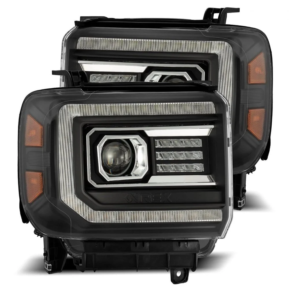 Alpharex LUXX-Series LED Projector Headlights 15-18 GMC 2500HD / 3500