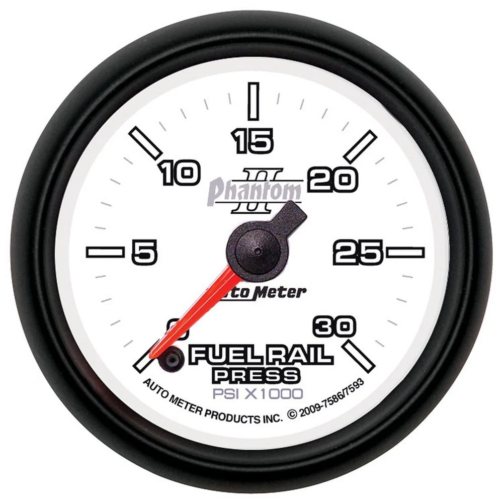 Auto Meter 2-1/16" Phantom II Fuel Rail Pressure Gauge 0-30K PSI
