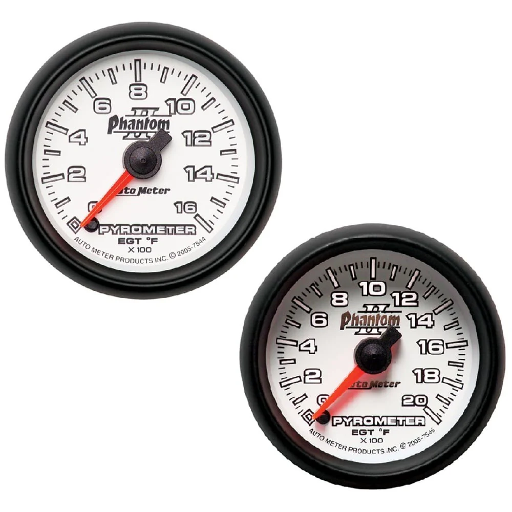Auto Meter 2-1/16" Phantom II Pyrometer EGT Gauge 0-1600° F | 0-2000° F