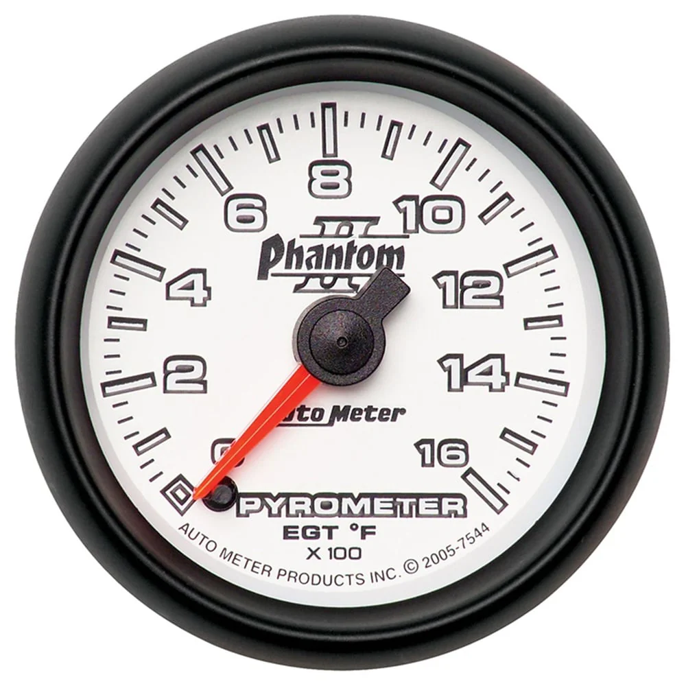 Auto Meter 2-1/16" Phantom II Pyrometer EGT Gauge 0-1600° F | 0-2000° F - Image 2