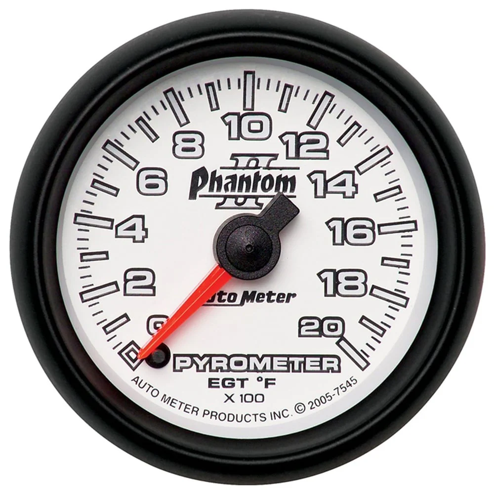 Auto Meter 2-1/16" Phantom II Pyrometer EGT Gauge 0-1600° F | 0-2000° F - Image 3