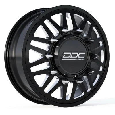 DDC Black/Milled Aftermath 22"x 8.25" Wheel Set 05-10 F-450 | 15-23 F-450 | 08-24 Ram 4500 Dually - Image 2