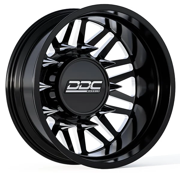 DDC Black/Milled Aftermath 22"x 8.25" Wheel Set 05-23 F-350 | 11-14 F-450 | 19-24 Ram 3500 Dually