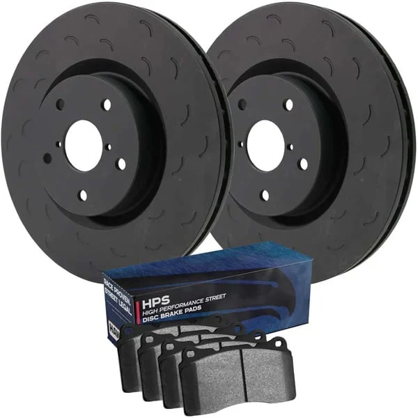 Hawk Performance Talon Slotted Rear Brake Rotor & HPS Pad Kit 01-10 GM 3500HD Dually