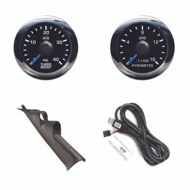 Isspro EV2 Pillar Kit With Pyrometer and Turbo Boost Gauge 11-24 Ford 6.7L Powerstroke