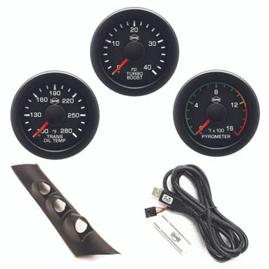 Isspro EV2 Pillar Kit With Pyrometer, Boost, and Transmission Temp Gauges 92-97 Ford Superduty - Image 5