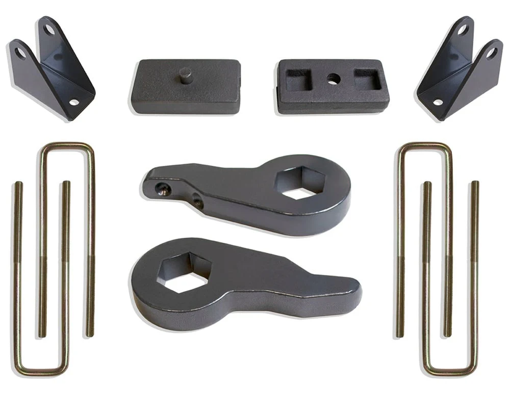 MaxTrac 2.5" Front 1.0" Rear Leveling Kit With Shock Extensions 01-10 GM 1500HD / 2500HD / 3500HD