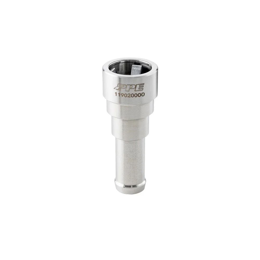 PPE Stainless Steel Heater Outlet Hose Connector 5/8" Tube To 5/8" Hose 15-16 GM 6.6L Duramax LML